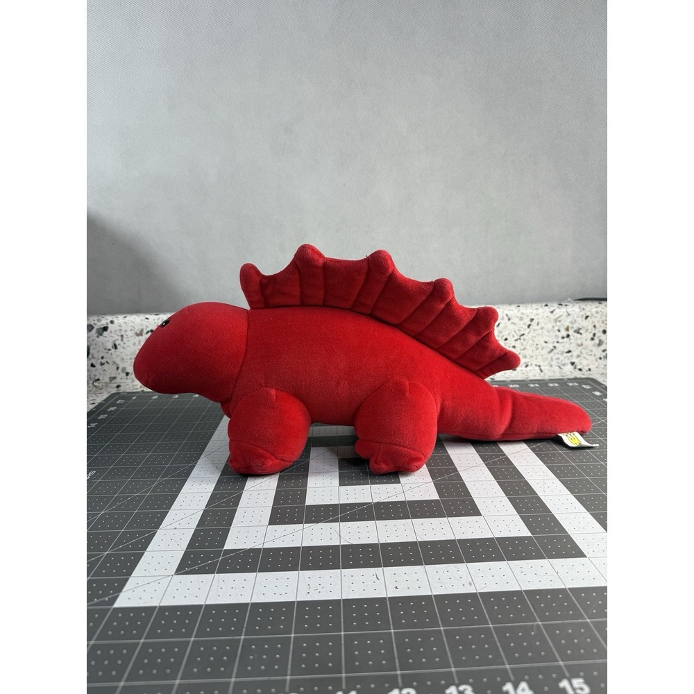 Vintage Manhattan Toy Company Red Stegosaurus Dinosaur Plush 1984 EUC